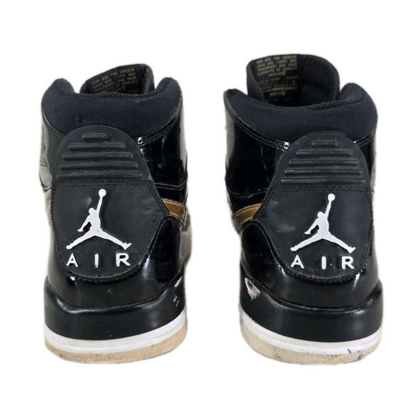 Jordan Legacy 312 Sneakers Mens 8 Black Gold Patent Leather AV3922-007 Hi Top - Picture 6 of 13